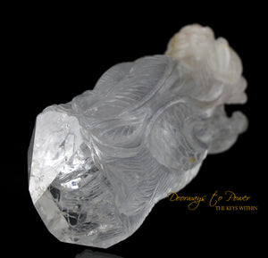 Powerful Lemurian Quartz Crystal Dragon Hand Carved