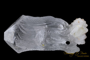 Powerful Lemurian Quartz Crystal Dragon Hand Carved