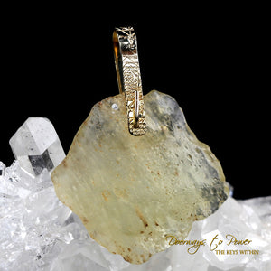 Libyan Gold tektite Pendant 14k