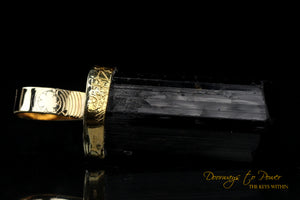 Black Tourmaline Light Language Pendant 22k