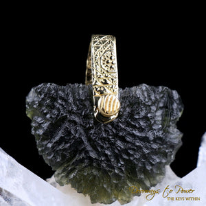 14k Moldavite Tektite Light Language Pendant