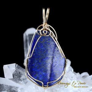 Lapis Lazuli Pyrite Crystal Pendant 14k