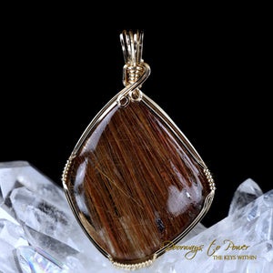 Rutilated Quartz Crystal Pendant 14k 'The Illuminator'