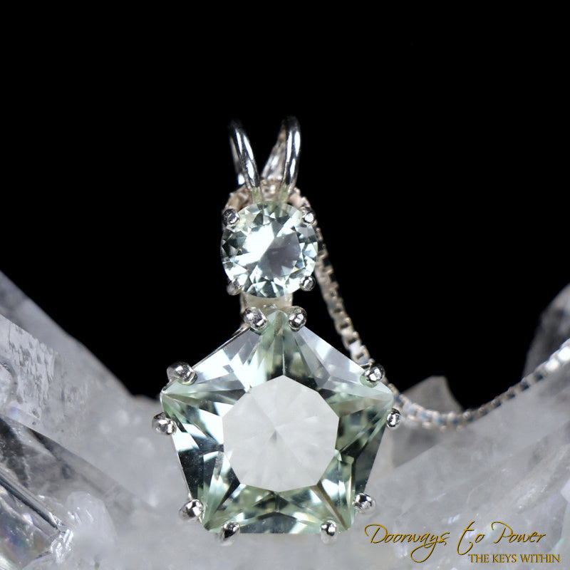 Prasiolite Star of Venus Andara Crystal Glass Pendant