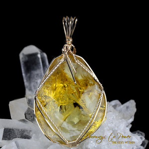 Dynamic Heliodor Andara Crystal Pendant 14k 'Divine Will'