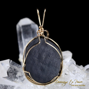 Turquoise & Pyrite Crystal Pendant 14k
