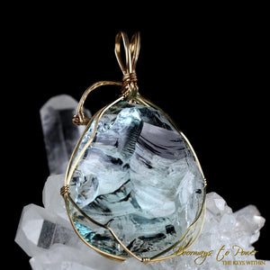 Aqua Serenity Andara Pendant 14k 'Atlantean Hologram' Ultra Rare 1995