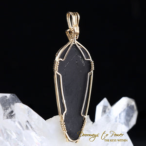 Covellite Crystal Pendant 14k