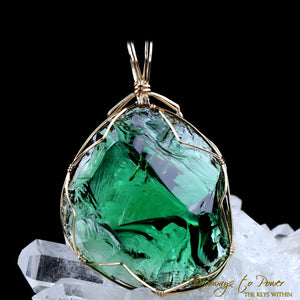 Thoth the Atlantean Emerald Green Andara Pendant 14k
