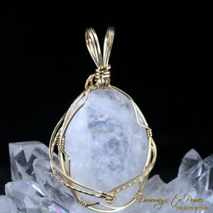 Natrolite Synergy 12 Crystal Pendant 14k