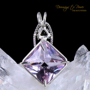 Ruby lavender Quartz & Moldavite Magician Stone Pendant