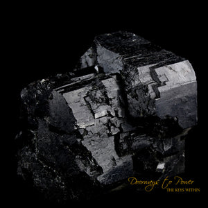 Black Tourmaline Etched Record Keeper Crystal Cannon 'Armor Grid' XL
