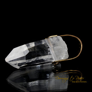 Lemurian Light Language Crystal Pendant 14k