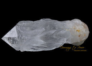 Powerful Lemurian Quartz Crystal Dragon Hand Carved