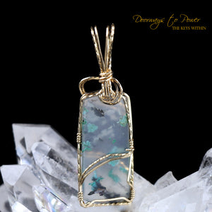 Ajoite Crystal Pendant 14k