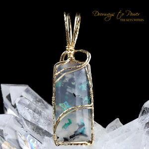 Ajoite Crystal Pendant 14k