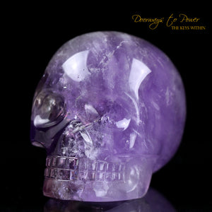 Amethyst Quartz Crystal Skull Carved by Leandro