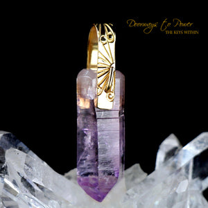 Amethyst Light Language Record Keeper Pendant™ 14k