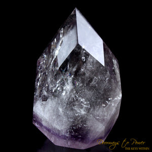 Amethyst Phantom Faceted Quartz Crystal Sculpture