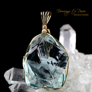 Aqua Serenity Andara Pendant 14k 'Atlantean Hologram'