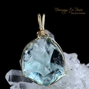 Aqua Serenity Andara Pendant 14k 'Atlantean Hologram'