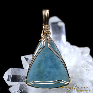 Aquamarine Crystal Pendant 14k