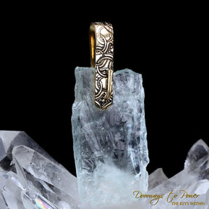 Aquamarine Light Language Crystal Pendant 14k