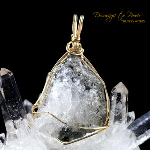Azozeo Phenacite Crystal Pendant in 14k Gold