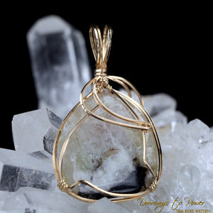 Azozeo Phenacite Crystal Pendant in 14k Gold 'Ultra Rare'