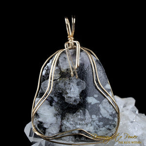 Azozeo Phenacite Crystal Shield Pendant in 14k Gold