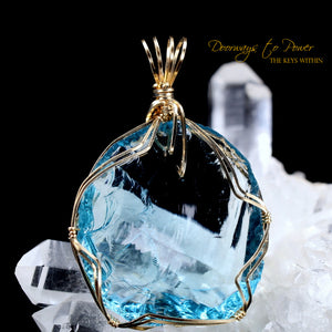 Azure Elysium Monatomic Andara Crystal Pendant 14k 'Resonant'