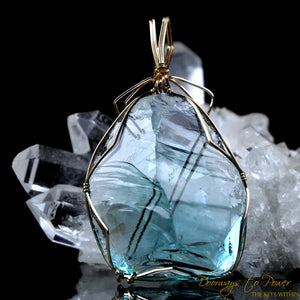 Azure Elysium Monatomic Andara Crystal Pendant 14k 'Resonant'