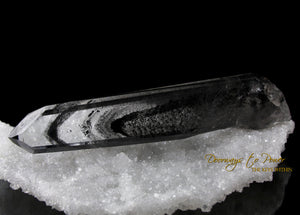 Black Phantom Lemurian Quartz Master Crystal Wand 'The Protector'