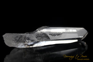 Black Phantom Lemurian Quartz DOW Record Keeper Crystal Wand