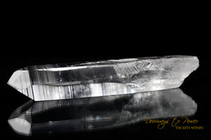 Black Phantom Lemurian Quartz DOW Record Keeper Crystal Wand