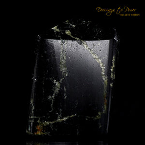 Black Tourmaline Pyrite Crystal Altar Stone "Energy Armor'