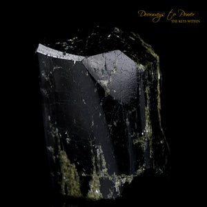 Black Tourmaline Pyrite Crystal Altar Stone "Energy Armor'