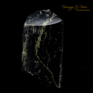 Black Tourmaline Pyrite Crystal Altar Stone "Energy Armor'