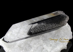 Black Phantom Lemurian Quartz Master Crystal Wand 'The Protector'