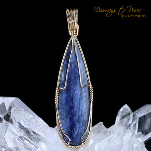 Blue Kyanite Crystal Pendant 14k