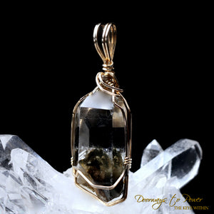 Brookite DT Manifestation Quartz Crystal Pendant 14k