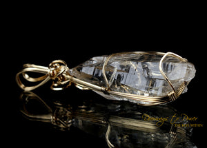 Brookite Manifestation Quartz Crystal Pendant 14k