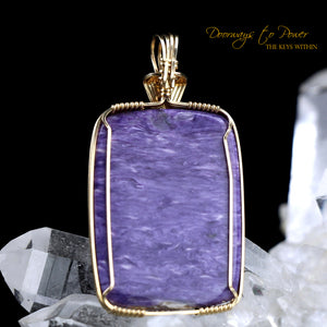 Charoite Crystal Pendant 14k
