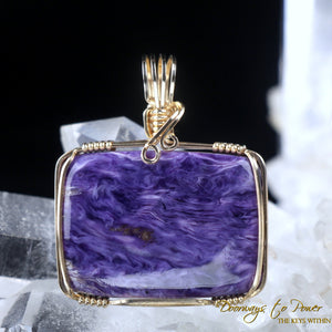 Charoite Crystal Pendant 14k