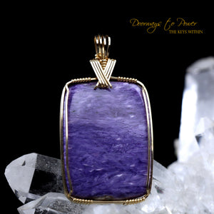 Charoite Crystal Pendant 14k