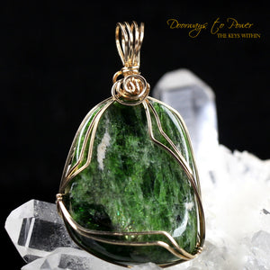 Chrome Diopside Crystal Pendant 14k Gold