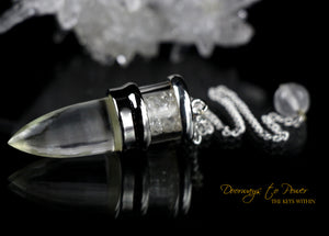 Clear Quartz Herkimer Diamond Crystal Pendulum Sterling Silver