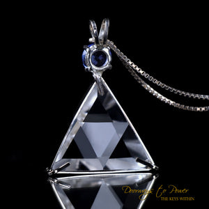 Clear Quartz & Tanzanite Star of David Pendant SS