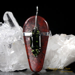 Crimson Cuprite & Moldavite Pendant 'Kundalini Activation'