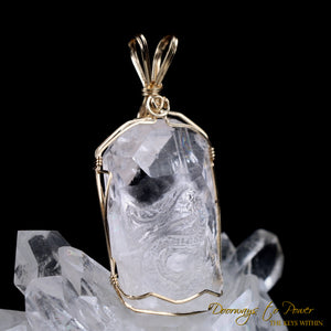 Danburite Dragon Crystal Pendant 14k